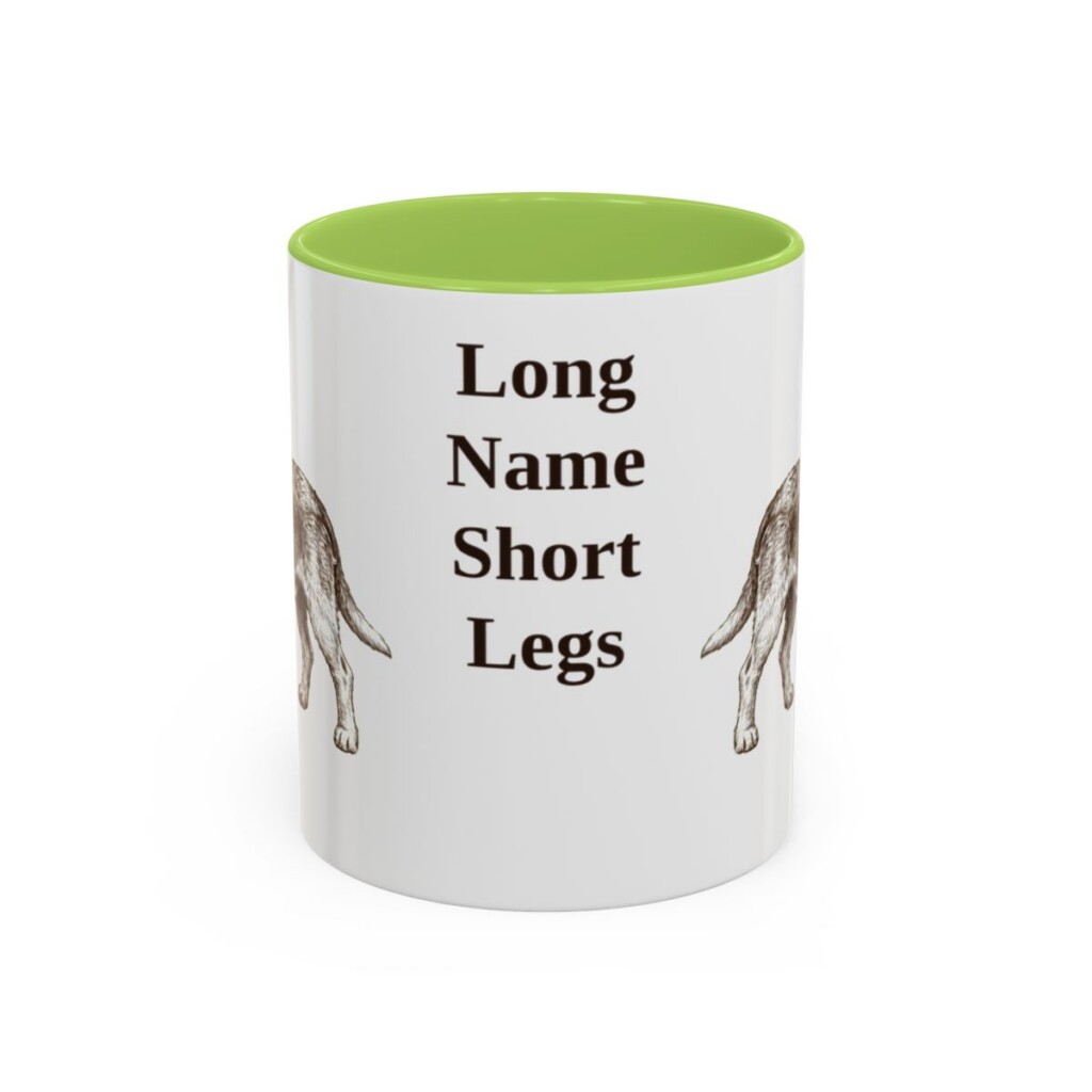11oz Funny Grand Basset Griffon Vendeen Mug, Light Green, front view