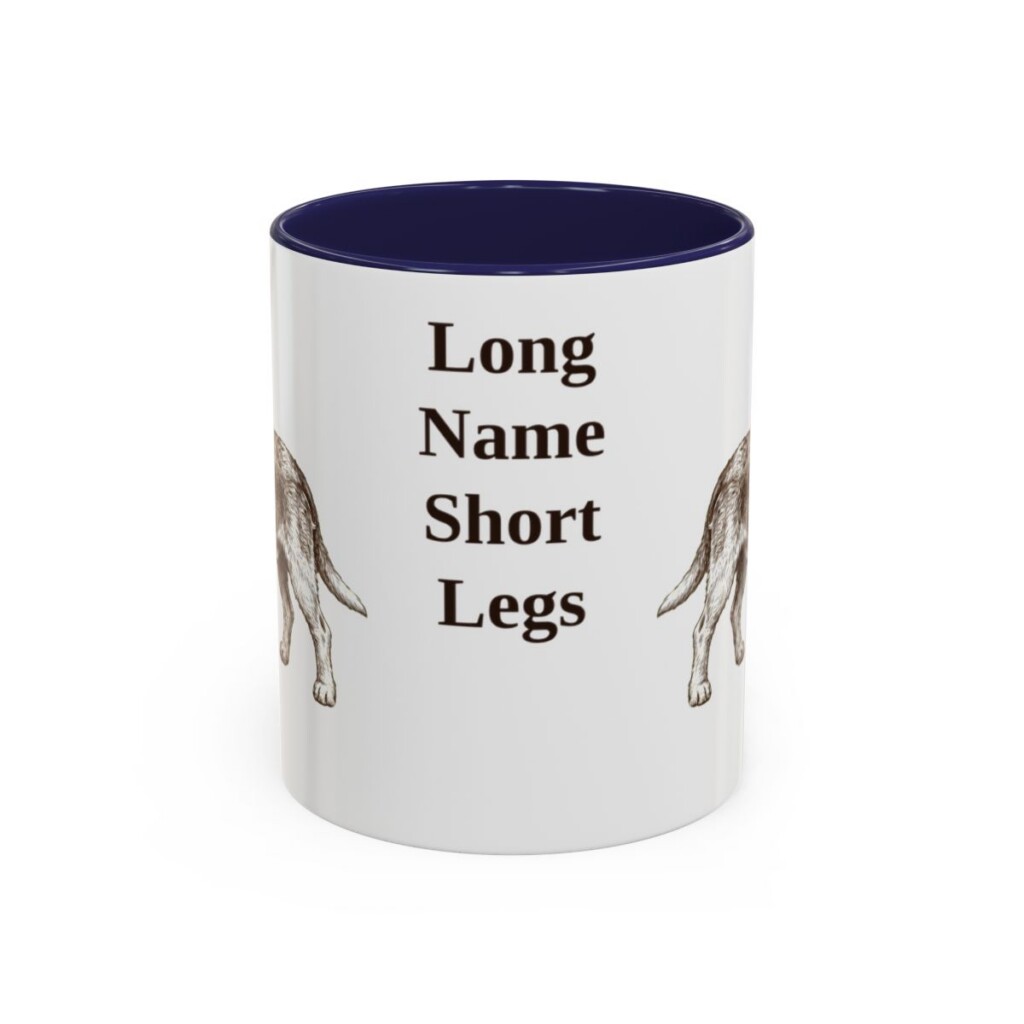 11oz Funny Grand Basset Griffon Vendeen Mug, Navy, front view
