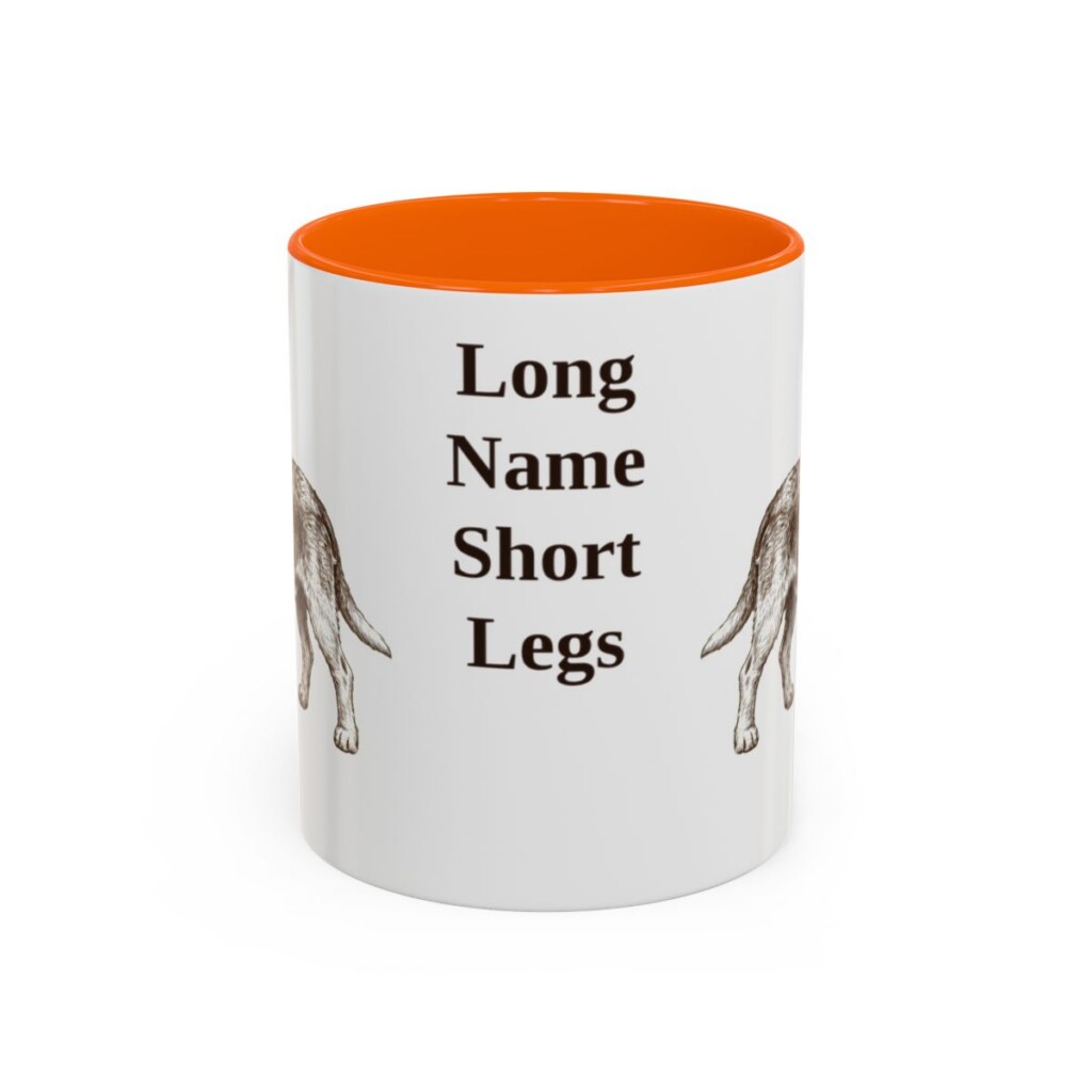 11oz Funny Grand Basset Griffon Vendeen Mug, Orange, front view