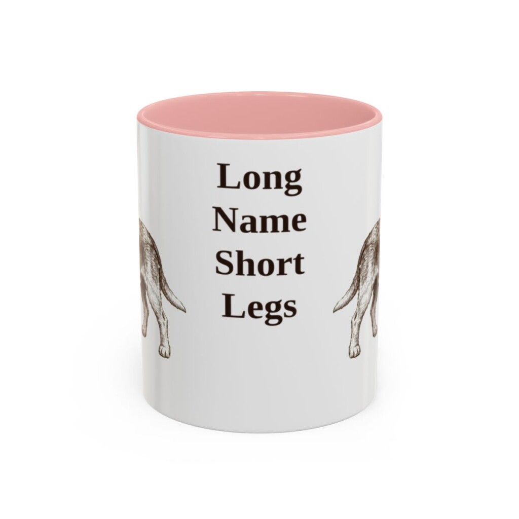 11oz Funny Grand Basset Griffon Vendeen Mug, Pink, front view