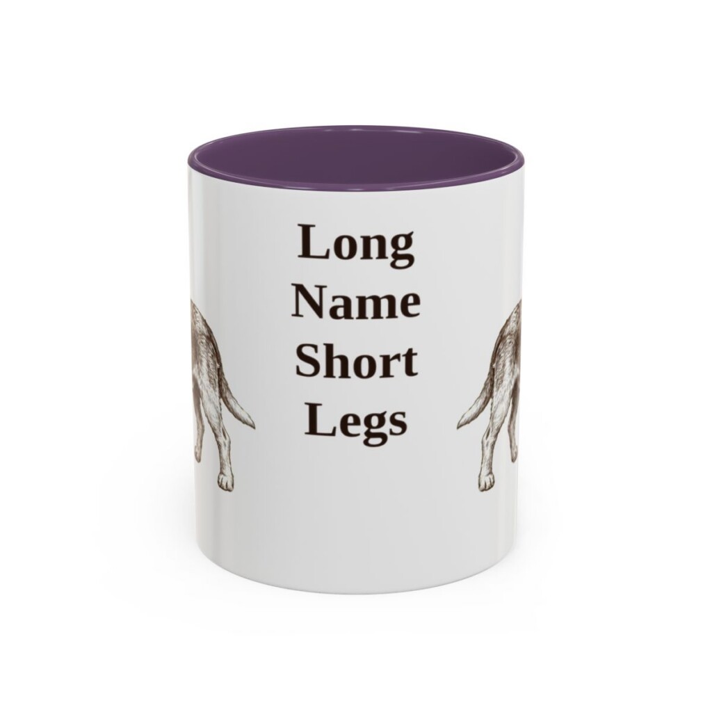 11oz Funny Grand Basset Griffon Vendeen Mug, Purple, front view