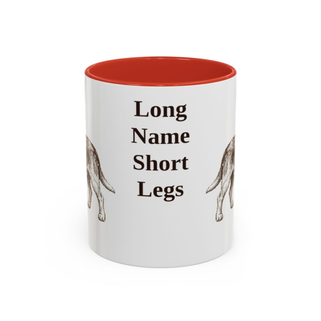 11oz Funny Grand Basset Griffon Vendeen Mug, Red, front view