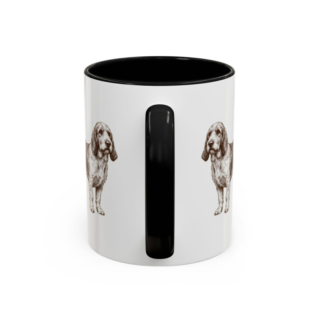11oz Grand Basset Griffon Vendeen Latin Mug, Black, back view