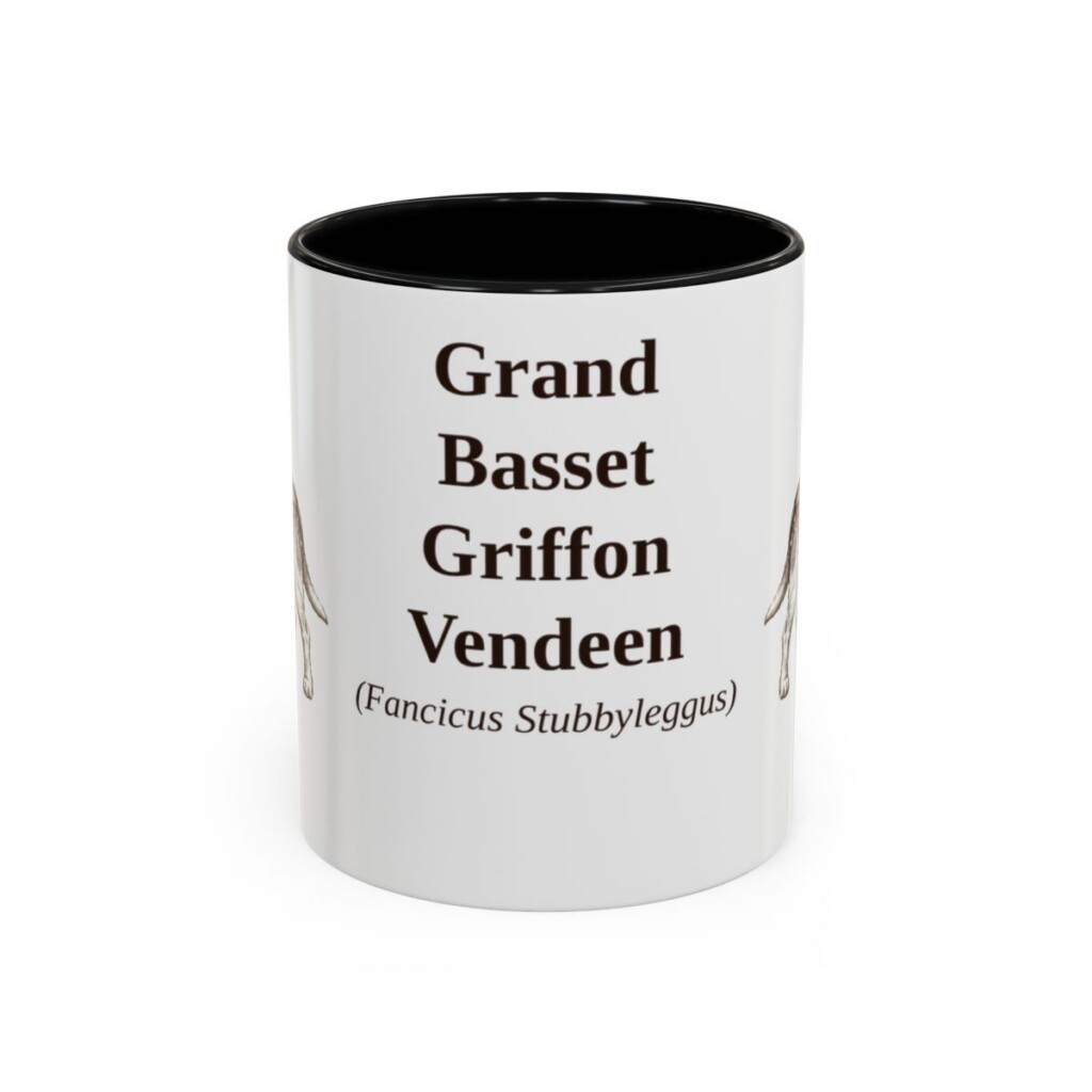 11oz Grand Basset Griffon Vendeen Latin Mug, Black, front view