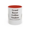 11oz Grand Basset Griffon Vendeen Latin Mug, Red, front view