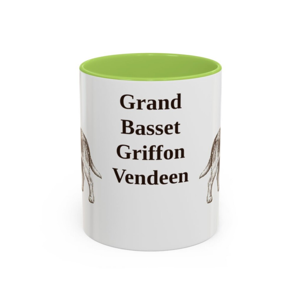 11oz-grand-basset-griffon-vendeen-mug-light-green 11oz Grand Basset Griffon Vendeen Mug, Light Green, front view