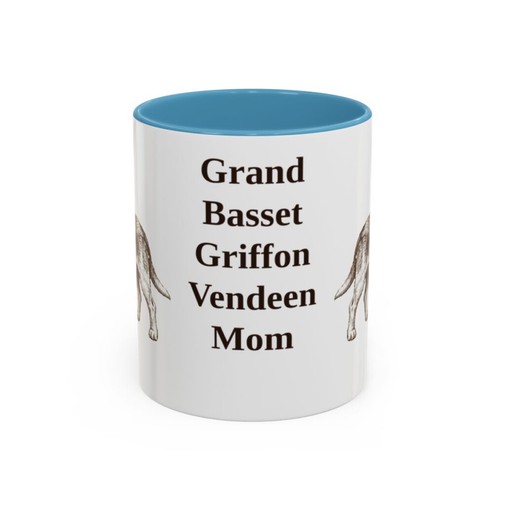11oz-grand-basset-griffon-vendeen-mug-mom-light-blue 11oz Grand Basset Griffon Vendeen Dog Mom Mug, Light Blue, front view