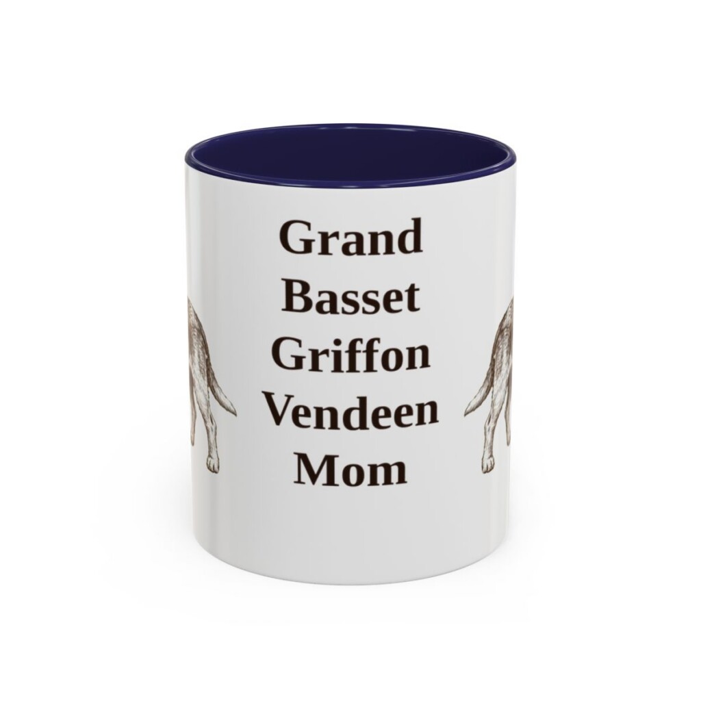 11oz-grand-basset-griffon-vendeen-mug-mom-navy 11oz Grand Basset Griffon Vendeen Dog Mom Mug, Navy, front view
