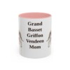 11oz-grand-basset-griffon-vendeen-mug-mom-pink 11oz Grand Basset Griffon Vendeen Dog Mom Mug, Pink, front view