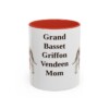 11oz-grand-basset-griffon-vendeen-mug-mom-red 11oz Grand Basset Griffon Vendeen Dog Mom Mug, Red, front view