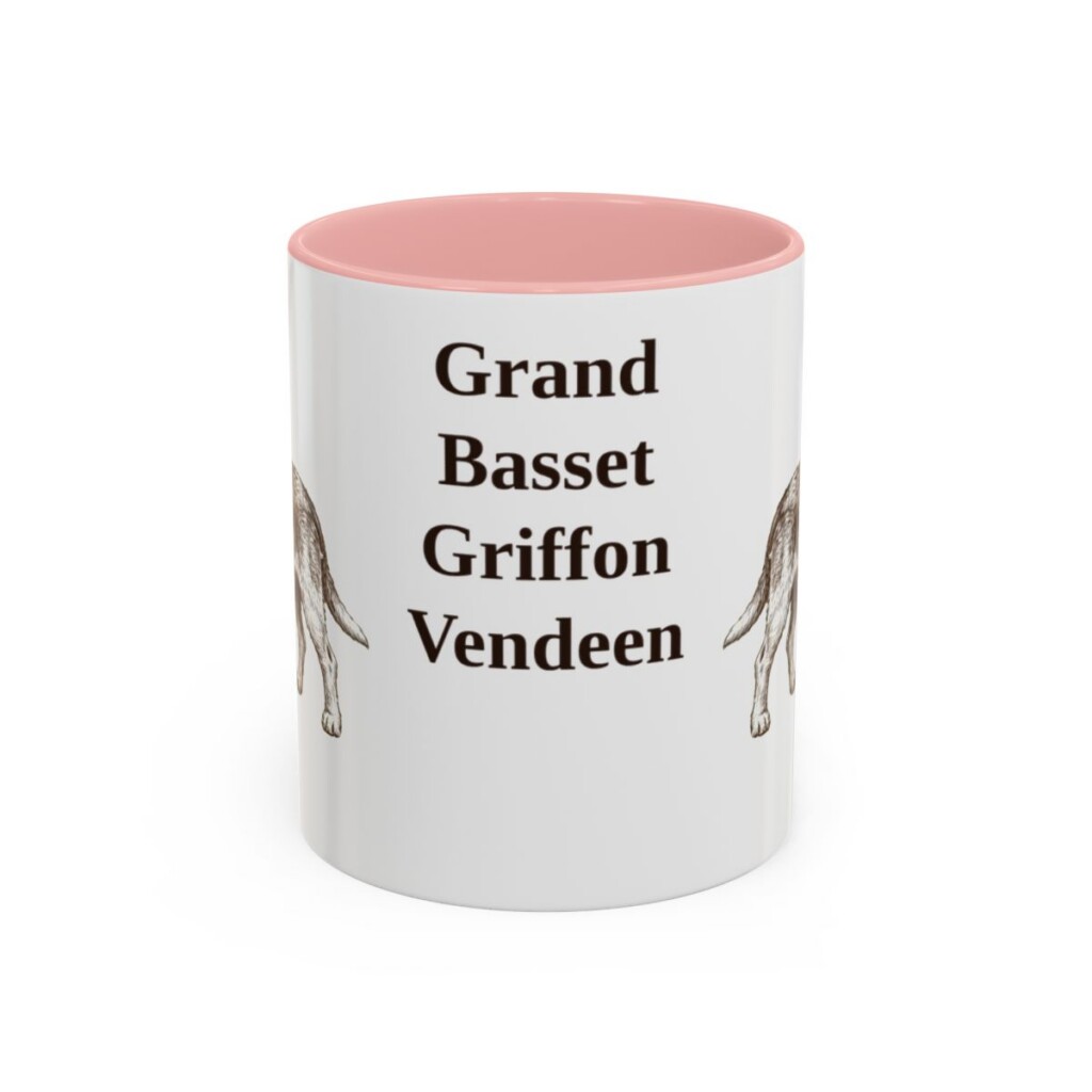 11oz-grand-basset-griffon-vendeen-mug-pink 11oz Grand Basset Griffon Vendeen Mug, Pink, front view