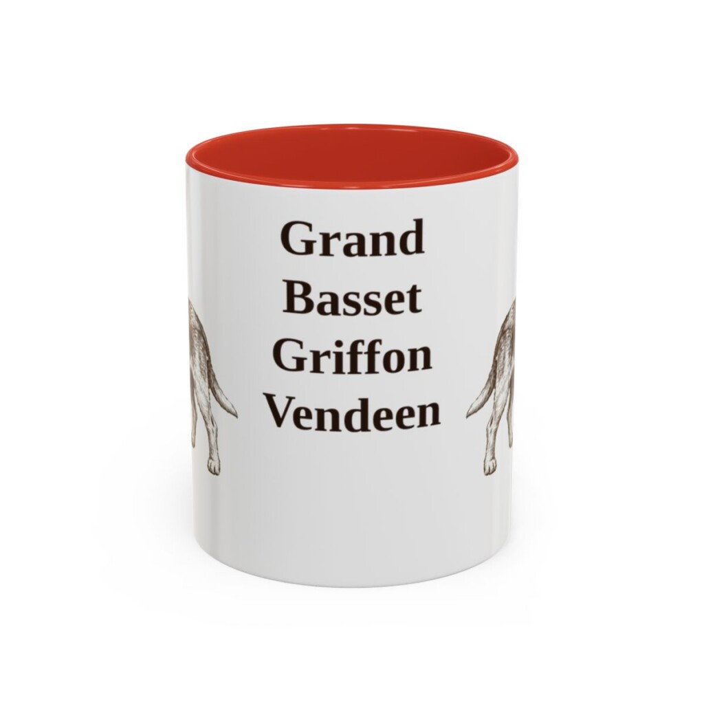 11oz-grand-basset-griffon-vendeen-mug-red 11oz Grand Basset Griffon Vendeen Mug, Red, front view