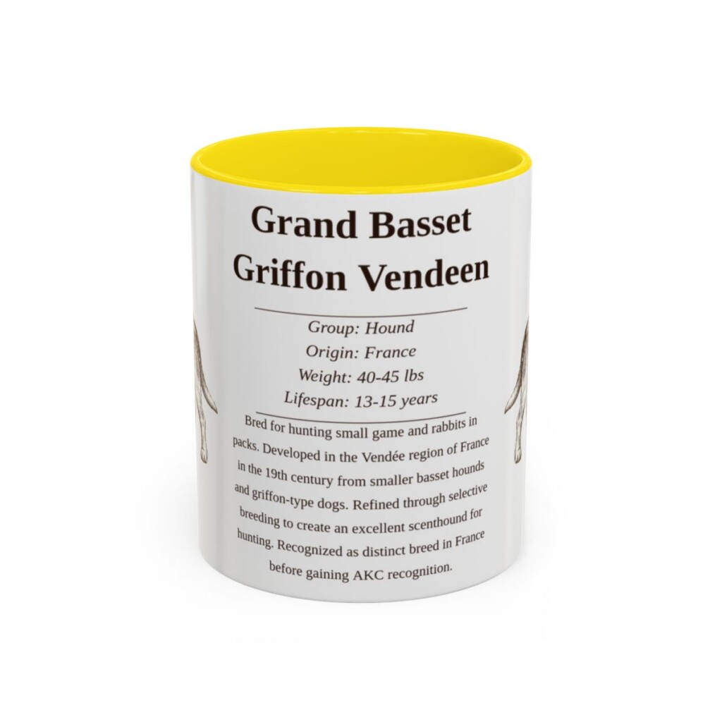 11oz-grand-basset-griffon-vendeen-mug-writeup-yellow 11oz Grand Basset Griffon Vendeen Mug, Yellow, front view