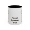11oz Great Pyrenees Dog Dad Mug, Black, front view