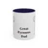 11oz Great Pyrenees Dog Dad Mug, Navy, front view