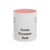 11oz Great Pyrenees Dog Dad Mug, Pink, front view