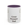 11oz Great Pyrenees Dog Dad Mug, Purple, front view