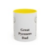 11oz Great Pyrenees Dog Dad Mug, Yellow, front view