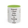 11oz Funny Great Pyrenees Mug, Light Green, front view