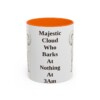 11oz Funny Great Pyrenees Mug, Orange, front view