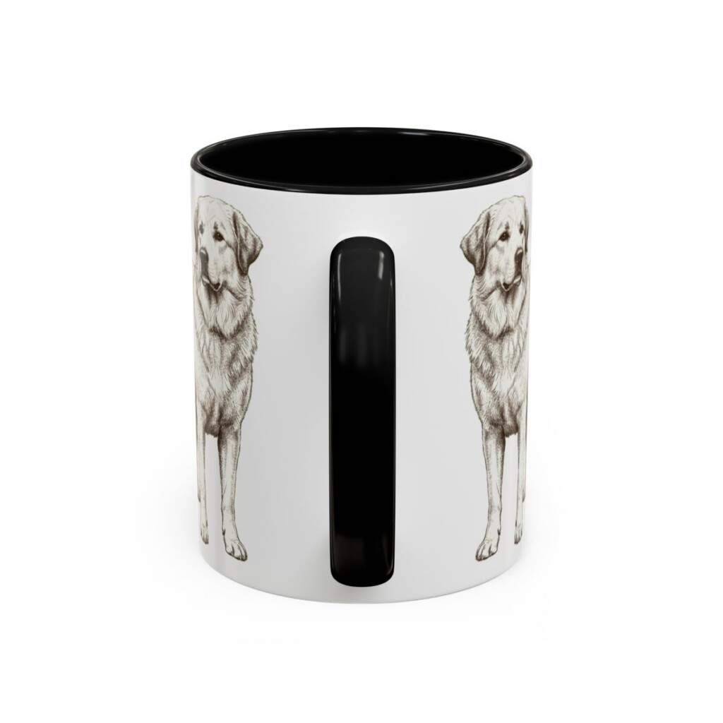11oz Great Pyrenees Latin Mug, Black, back view