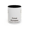 11oz Great Pyrenees Latin Mug, Black, front view