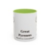11oz Great Pyrenees Latin Mug, Light Green, front view