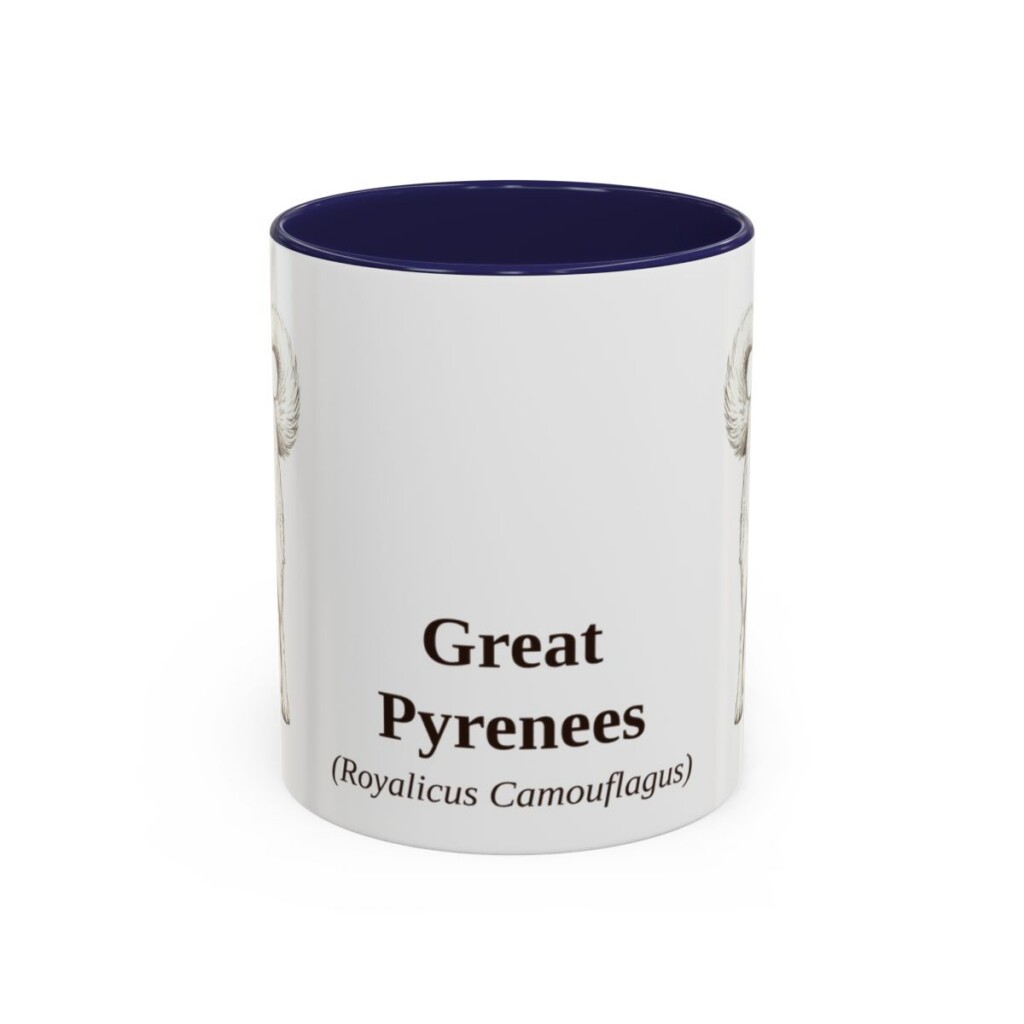 11oz Great Pyrenees Latin Mug, Navy, front view