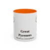 11oz Great Pyrenees Latin Mug, Orange, front view
