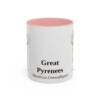 11oz Great Pyrenees Latin Mug, Pink, front view