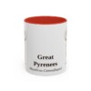 11oz Great Pyrenees Latin Mug, Red, front view