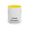 11oz Great Pyrenees Latin Mug, Yellow, front view