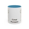 11oz Great Pyrenees Mug, Light Blue, front view