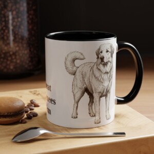 11oz Great Pyrenees Dog Mom Mug, Black, lifestyle photo