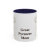 11oz Great Pyrenees Dog Mom Mug, Navy, front view