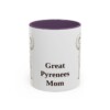 11oz Great Pyrenees Dog Mom Mug, Purple, front view