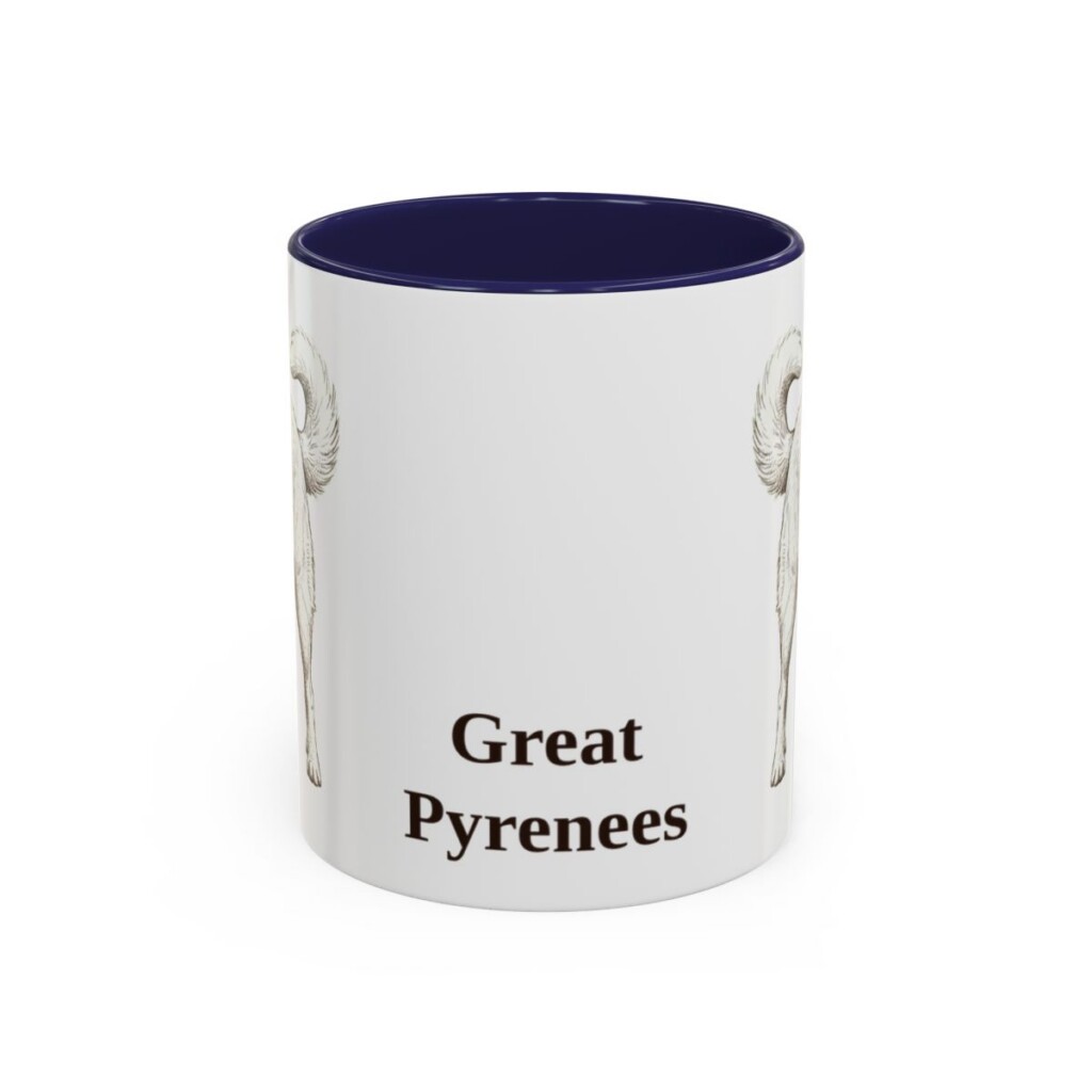 11oz Great Pyrenees Mug, Navy, front view