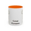 11oz Great Pyrenees Mug, Orange, front view