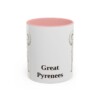 11oz Great Pyrenees Mug, Pink, front view