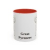 11oz Great Pyrenees Mug, Red, front view