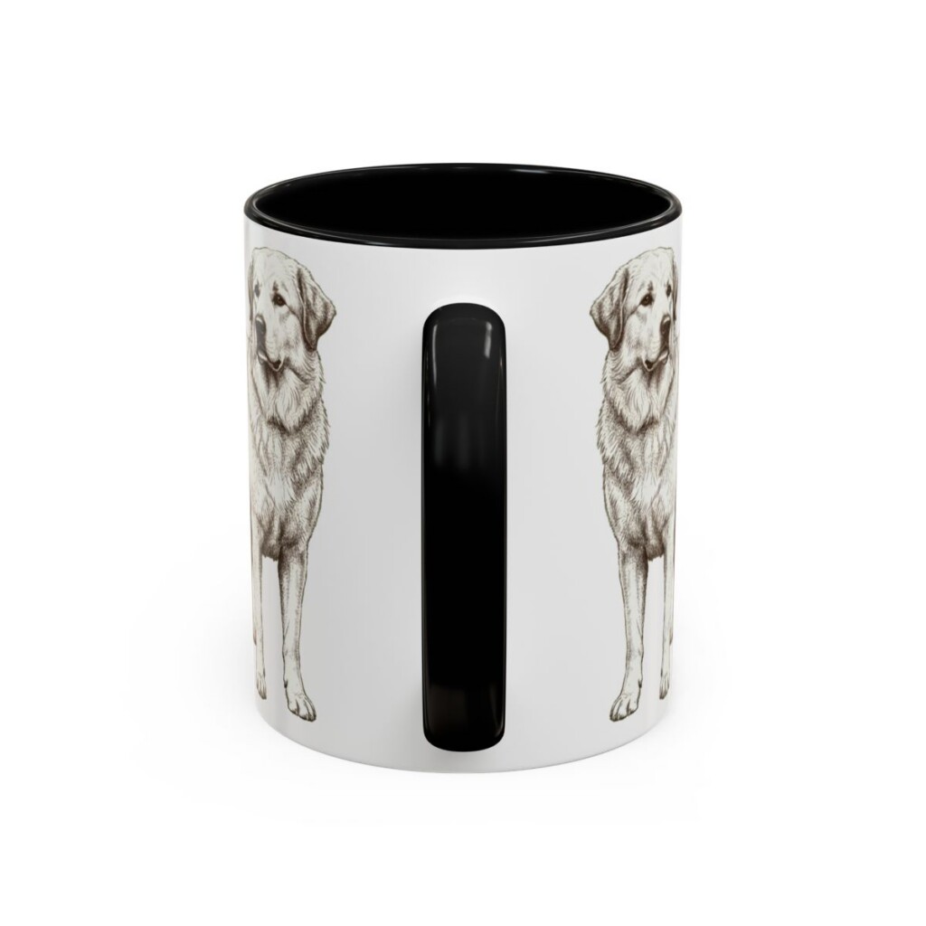 11oz Great Pyrenees Mug, Black, back view