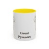 11oz Great Pyrenees Mug, Yellow, front view