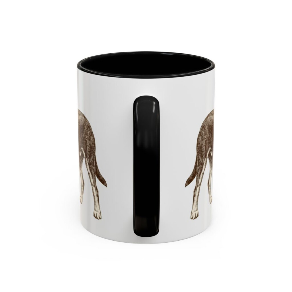 11oz Greater Swiss Mountain Dog Mug, Black, back view