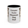 11oz Greater Swiss Mountain Dog Dog Dad Mug, Black, front view