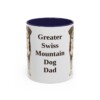 11oz Greater Swiss Mountain Dog Dog Dad Mug, Navy, front view
