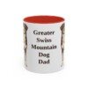 11oz Greater Swiss Mountain Dog Dog Dad Mug, Red, front view