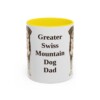 11oz Greater Swiss Mountain Dog Dog Dad Mug, Yellow, front view