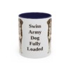 11oz Funny Greater Swiss Mountain Dog Mug, Navy, front view