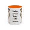 11oz Funny Greater Swiss Mountain Dog Mug, Orange, front view
