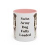 11oz Funny Greater Swiss Mountain Dog Mug, Pink, front view